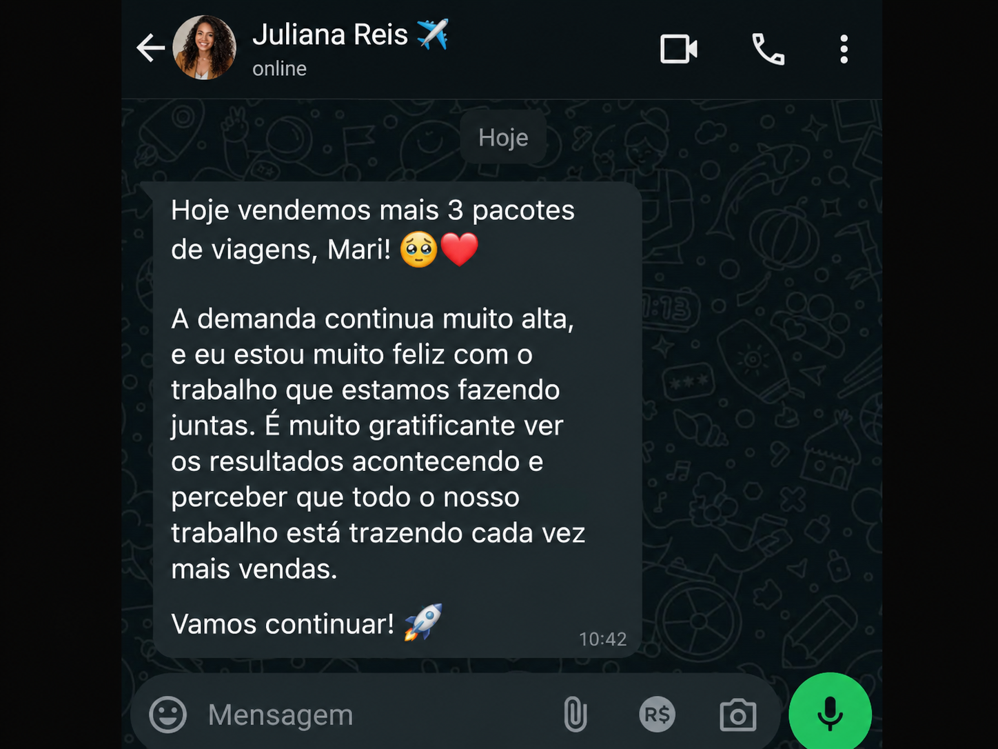 Depoimento de Juliana Reis, Consultora de Viagens em Belo Horizonte