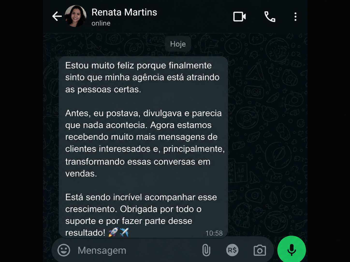 Depoimento de Renata Martins, Agente de viagens para público de luxo